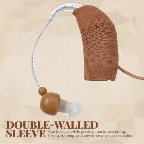 Rugged Hearing Aid Sleeve Protector With Clip Corded Fabric Cover Keeps Your Hearing Aids Clean From Dirt Dust Sweat And Moisture