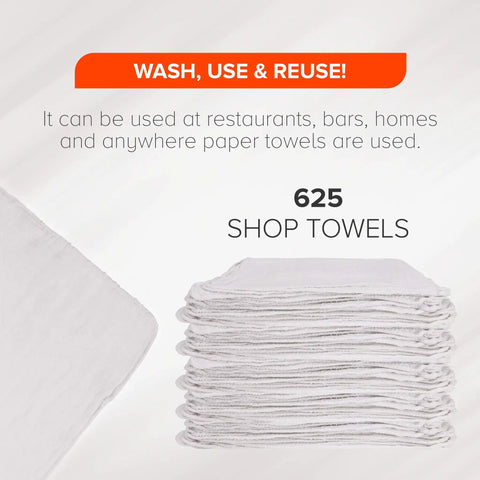 Wholesale Huck Towels 625 Pack 18x18 Premium Cotton Rags For Auto Shop Cleaning Grease And Oil Absorbent Lint Free Reusable