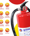 Heavy Duty 5 Lb Abc Dry Chemical Fire Extinguisher With Wall Mount 2A 10B C Rated showcasing metal construction and operation instructions.