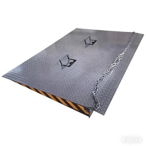 Hardcore 59X79 Heavy Duty Dock Board And Container Ramp Built Like A Tank For 13228 Lb Loads with chain and handles.