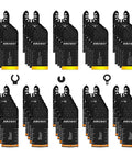 AMZWEI 50-piece titanium oscillating tool blade set with curved-edge blades; black with orange tips for metal, wood, plastic