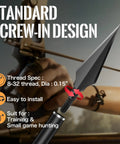 Beefy 150 Grain Steel Broadheads For Compound Recurve Bow And Crossbow, showing screw-in design and a background archer
