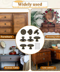 Widely used image of Eight Pack Antique Brass Drawer Knobs For Cabinets And Dressers, Vintage Solid Round Cabinet Knobs, Single Hole Hardware For Refinished Furniture, 1.18 Inch Diameter, Timeless Retro Charm on furniture
