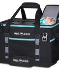 Front view of Hard Shell Hybrid Soft Cooler Bag With Two Cup Holders Portable 40L Insulated Collapsible Cooler for travel and picnics
