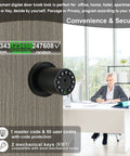 Keyless Entry Door Lock With Backlit Keypad And Master Code Electronic Door Knob for office use