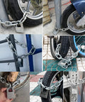 8mm Thick Hardened Steel Chain Lock With Beam Padlock 1.64 Feet Long Outdoor Security Chain securing various vehicles