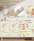 Self Adhesive Floral Peel And Stick Wallpaper Roll For Renters Featuring No Fuss Quick Install Water Resistant Scratch Proof Vinyl Wall Covering on cabinet fronts