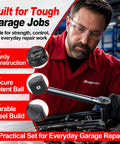 Mechanic using 8 Piece Socket Adapter And Reducer Set For One Quarter, Three Eighths, One Half, Three Quarters And One Inch Drive Sizes