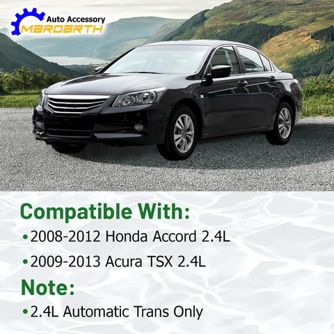 Black sedan compatible with 2008-2012 Honda Accord 2.4L and 2009-2013 Acura TSX 2.4L automatic transmission only