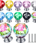 Crystal Drawer Knobs Set 20 Pcs Diamond Dresser Knobs 30mm Multicolored Cute Style With Included Screws