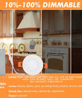 Ultra Thin 3 Inch LED Recessed Light Canless Wafer Downlight IC Rated 8W CRI90 5 Color Temperature Selectable