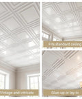 Economy PVC 2x2 Lay In Ceiling Tiles White Drop Ceiling Panels 10 Pieces Covering 40 Sq Ft Easy DIY Install For Basements Offices And Renovations Projects