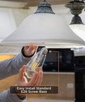 Installing Vintage LED Edison Bulb Set Six Pack 6W Dimmable Cozy Warm Amber Glass 2200K Replace 60W E26 E27 Base ST58