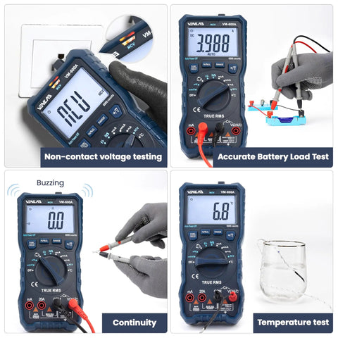 TRMS Digital Multimeter With NCV Auto Ranging VM600A 750V AC 1000V DC 20A current conducting various electrical tests