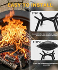 Step by step assembly of Heavy Duty Round Steel Wood Burning Fire Pit For Backyard And Patio Or Camping Bonfires 28 Inch Black Finish