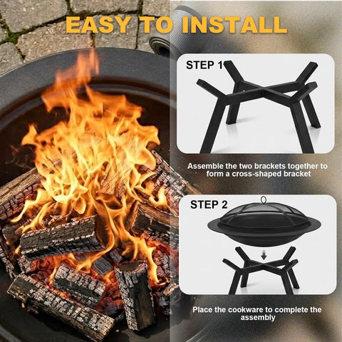 Step by step assembly of Heavy Duty Round Steel Wood Burning Fire Pit For Backyard And Patio Or Camping Bonfires 28 Inch Black Finish