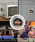 Stainless Steel Countdown Timer With Magnetic Base Featuring Pink Flamingos Kiss In The Lake Design For Kitchen And Baking