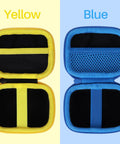 Rugged Hard Case For Izzo Swami 6000 Handheld Golf GPS With Black And Blue Cover showing inside compartments, available in yellow and blue.