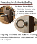 Stainless Steel M10 Eyebolt 0.71 Inch Short Eye Bolt With Threaded Ring Lifting Shoulder Screw Hook Nut Washer Locking Anchor Point installed on wood