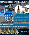 Portable Hydraulic Hose Crimper One Quarter Inch To Two Inch High Pressure Vehicle Hose Crimping Machine 32 MPa With 13 Die Sets