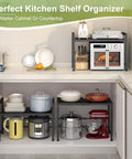 Expandable Metal Storage Shelf Organizer For Pantry Kitchen And Garage, Heavy Duty 120 Lb Shelving Units For Small Appliances, Adjustable Length And Height