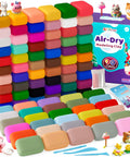 Air Dry Clay Kit For Kids with 90 colors and tools includes vibrant shades, sculpting tools, and clay blocks for easy molding and sculpting.