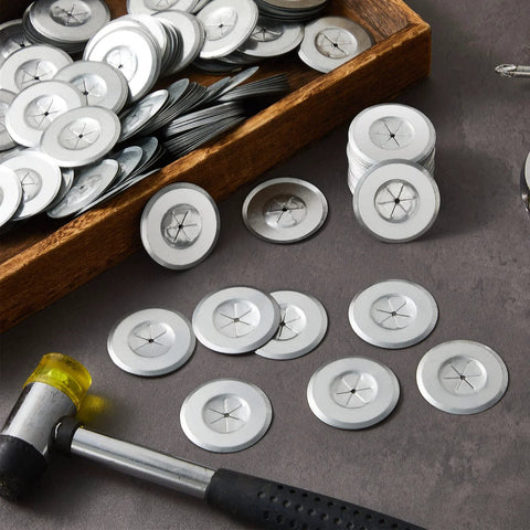 1.5-inch galvanized steel plaster washers; flat round self-locking washers for walls and ceilings (1000 pieces).