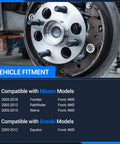 Front Wheel Bearing And Hub Assembly For 4x4 Nissan Frontier Xterra 05 18 Pathfinder 05 12 Suzuki Equator 09 12 6 Lug With ABS