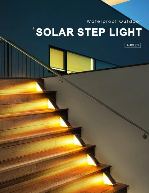 Solar LED Step Lights For Outdoor Stairs Waterproof IP67 Weatherproof Dope Warm White Deck Lights 12 Pack For Yard Patio Garden Walkways Front Door Pathway Driveway Porch illuminating stairs