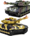 2.4G RC Battle Tank Set For Kids And Adults, Realistic 1/28 Military Tank With Sound And Lights, Remote Control Army War Toy