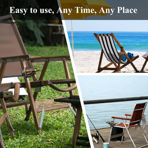 Magnetic Cigar Holder For Golf Cart With Velcro Mount Universal Fit For 30 To 60 Ring Gauge Aluminum Rest on lawn chair.