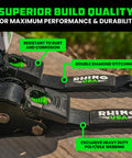Heavy Duty Retractable Ratchet Straps 4 Pack 2 Inch By 10 Feet Features 3033 Pound Capacity showcasing durable build and design details.
