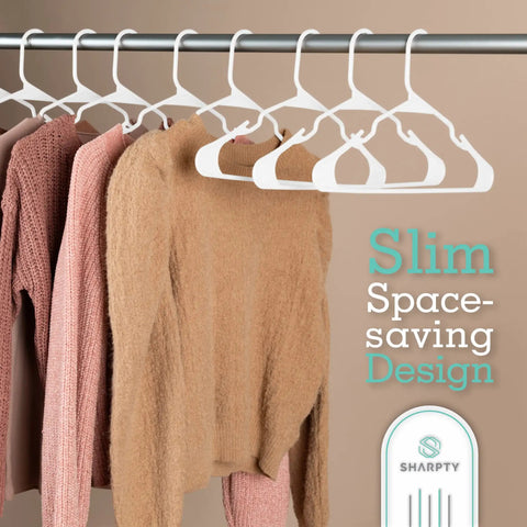 Real Deal White Plastic Clothes Hangers Twenty Pack Adult Wardrobe Racks Featuring Notched Shoulders For Tshirts And Outerwear Slim Closet Organizer Delivering Total Game Changing Value While Keeping Your Daily Grind Smooth And Stress Free