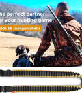 Shotgun Shell Holder With 56 Hole Tactical Shoulder Strap For 12 Gauge Shells Adjustable Shotshell Bandolier Belt shown outdoors
