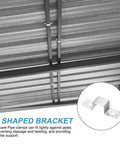 U-shaped 304 stainless steel pipe clamps 15x15mm for secure installation and support, preventing slippage and twisting in industrial settings.