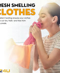 Woman enjoying fresh clothes highlighting benefits of Dryer Heating Element Assembly Replacement Kit For Samsung Dryers