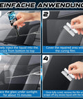 Process of using Two Pack Windshield Crack Repair Kit For Chips And Cracks, DIY Glass Repair Solution For All Cars in four steps.