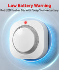 Battery Operated Photoelectric Smoke Alarm With Test Button And Low Battery Warning, Dual Sensor Fire Detector For Home Safety