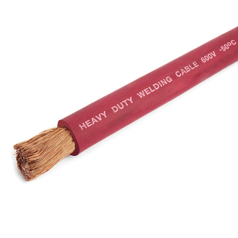 1/0 Gauge Premium Extra Flexible Welding Cable 600 Volt Red 15 Feet Made In USA Heavy Duty Lead For Motors Generators Batteries