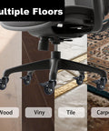 Heavy Duty 2 Inch Universal Locking Office Chair Casters 5 Pack With Brake And Includes Screwdriver Tool Free Install