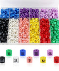 900 Piece Plastic Clothes Hanger Size Markers Set With Nine Bright Color Coded Clips From XXS To 4XL in storage box
