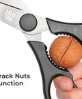 Magnetic Kitchen Scissors All Purpose Heavy Duty Shears With Break Apart Blades For Meat Poultry Veggies Herbs And Pizza Dishwasher Safe Black With Magnetic Holder For Easy Cleaning And Precise Cutting On Every Kitchen Task, cutting walnut