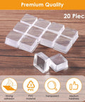 Self Adhesive Rubber Bumpers For Cutting Boards And Appliances, Clear Square Pad Feet, 20 Pack on wooden surface