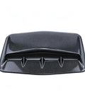Premium Gloss Black ABS Plastic Hood Scoop Trim Built For Tesla Cybertruck with a sleek surface and three ventilation openings.