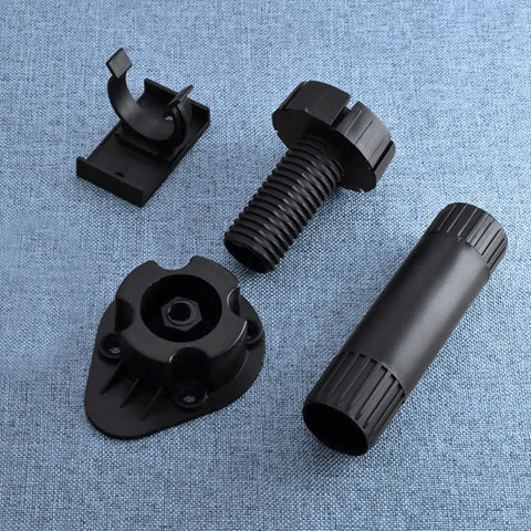 Adjustable Black Cabinet Leveler Legs 6 Pack With Easy Install Screws Height From About Four To Five Inches, pieces unassembled