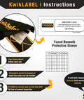 KwikLABEL instructions for Solid As A Rock Full Body Fall Protection Safety Harness with inspection checklist and date grid.