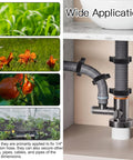 Collage showing 25 Pack One Quarter Inch Max Grip Double Gripping Nylon Hose Clamps in various garden applications and plumbing seal.