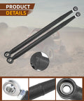Beefed Up Rear Radius Rods Set Of 6 For 2017 To 2023 Can Am Maverick X3 64 Inch With High Clearance Radius Arms Steel Stability Upgrade Wrinkle Black Powder Coat Bolt On Fit For Turbo R RR Max XDS, black steel rods with rod ends