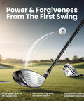 8 Piece Golf Club Set For Men With Stand Bag Driver Hybrid 5 7 9 Pitching Wedge Putter Right Handed Black on grass surface