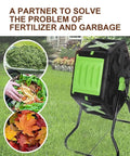 Compost Tumbler For Outdoor Garden Use With UV Proof Compact Barrel System Easy Assembly Kitchen Waste To Rich Soil